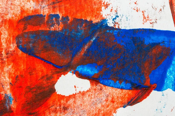 Abstrakcja Czerwony i niebieski ręcznie malowane tła akrylowa — Zdjęcie stockowe