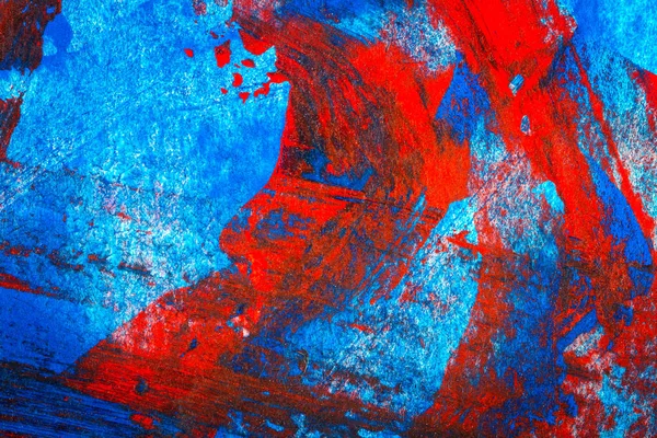 Abstract red and blue hand painted acrylic background