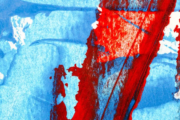 Astratto sfondo acrilico dipinto a mano rosso e blu — Foto Stock