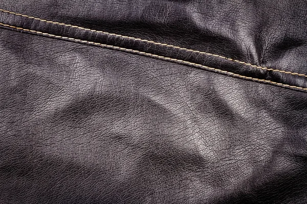 Textura de cuero negro fondo — Foto de Stock