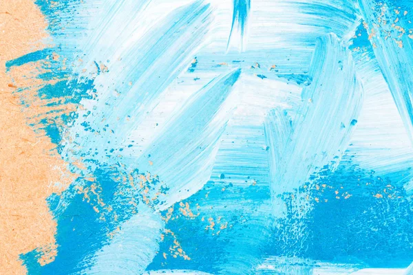 Pintura abstracta de arte azul y blanco — Foto de Stock