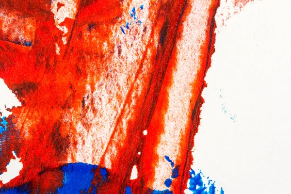抽象的红色和蓝色手绘丙烯酸背景 — 图库照片