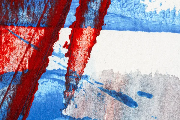 Abstrato vermelho e azul pintado à mão fundo acrílico — Fotografia de Stock