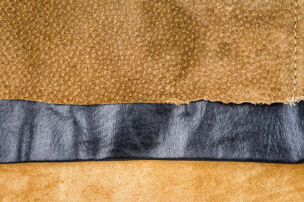 Äkta brunt och svart läder texturer bakgrund — Stockfoto