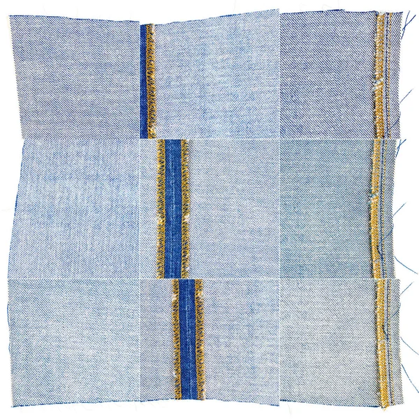 Coleção de texturas de tecido de jeans azul — Fotografia de Stock