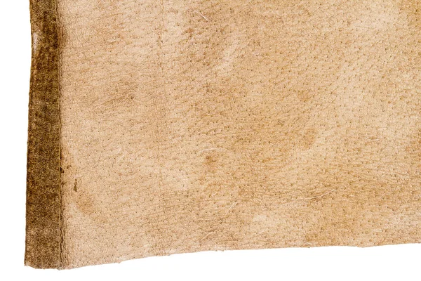 Piece of brown leather, back side — Stock Photo, Image