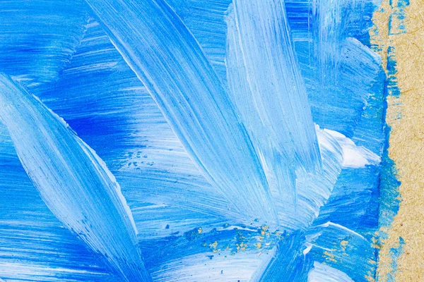 Pintura abstracta de arte azul y blanco — Foto de Stock