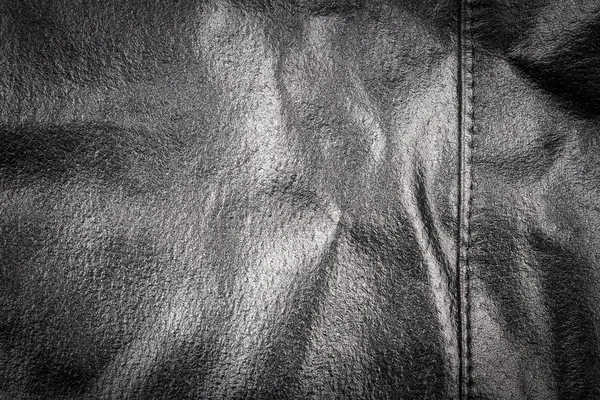 Black leather texture background — Stock Photo, Image