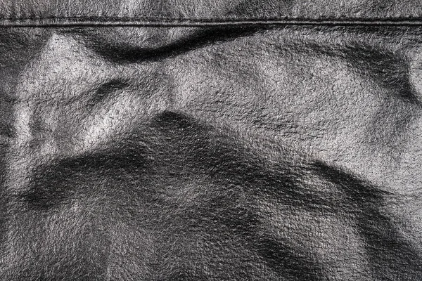 Black leather texture background — Stock Photo, Image