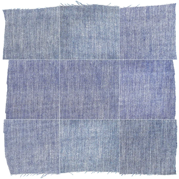 Collection de textures en tissu jeans bleu — Photo