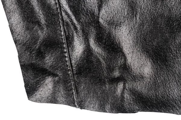 Piece of black leather — Stock Photo, Image
