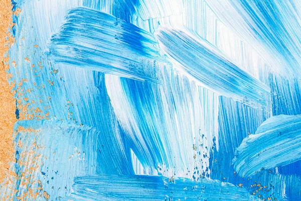 Pintura abstracta de arte azul y blanco — Foto de Stock