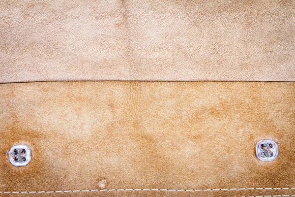Genuine brown leather texture background. Back side. — Stock Photo, Image