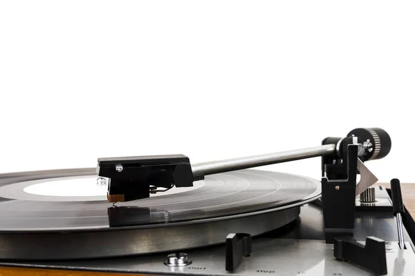 Close up of turntable needle on a vinyl — Stock Photo, Image
