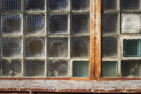 Starý skleněný blok textura stěny — Stock fotografie