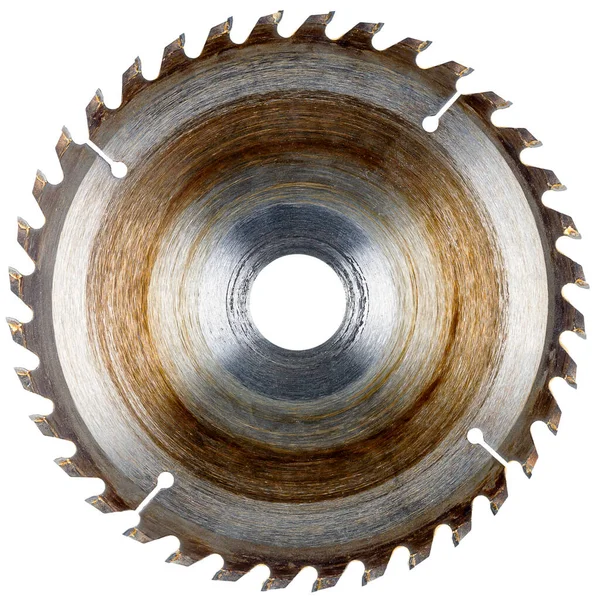 Old Circular Saw Blade Isolated White — Stock Photo, Image
