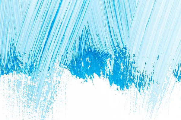 Abstract Hand Drawn Blue Acrylic Paints Background Brushed Texture Close — Stock Photo, Image