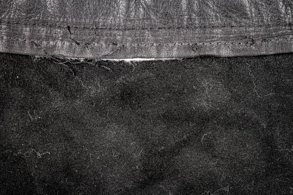 Gekromde Zwarte Lederen Textuur Achtergrond Abstracte Textuur Van Rommelig Leer — Stockfoto