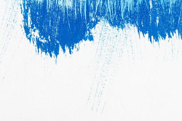 Abstract Hand Drawn Blue Acrylic Paints Background Brushed Texture Close — Stock Photo, Image