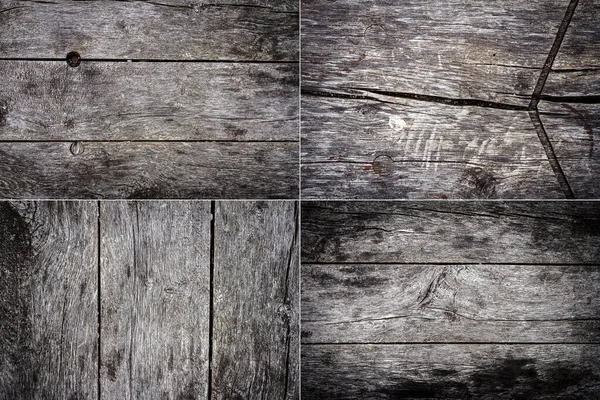Kolekcja Obrazów Starą Szarością Pękniętego Naturalnego Drewna Tekstury Drewniane Tła — Zdjęcie stockowe