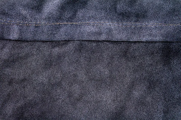 Sfondo Texture Camoscio Blu Struttura Astratta Pelle Con Una Cucitura — Foto Stock