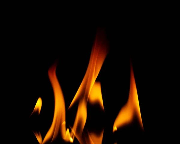 Fire Flames Isolated Black Background — Stock Photo, Image