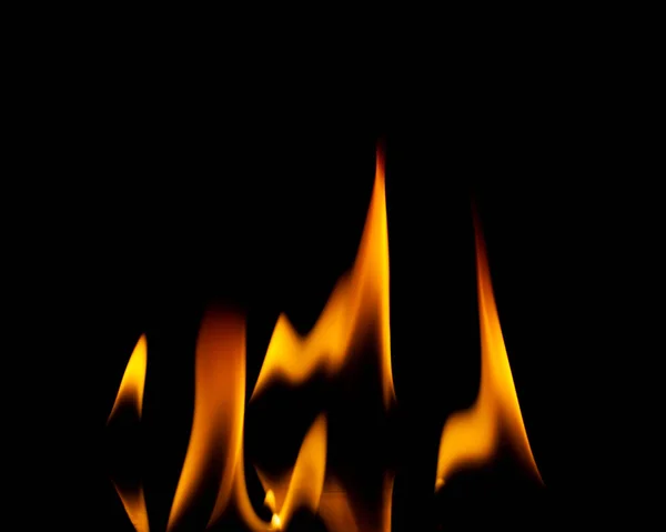 Fire Flames Isolated Black Background — Stock Photo, Image