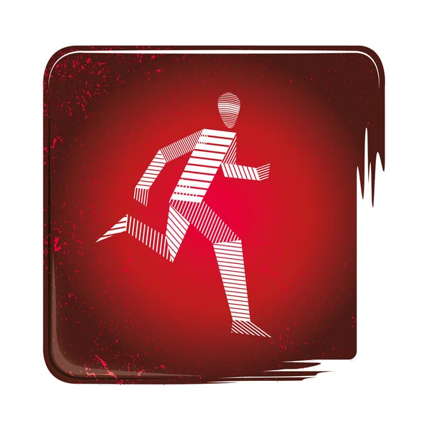 Leichtathletik Ikone Illustration Eines Athletischen Läufers Ein Gestreifter Sportler Flachen — Stockvektor