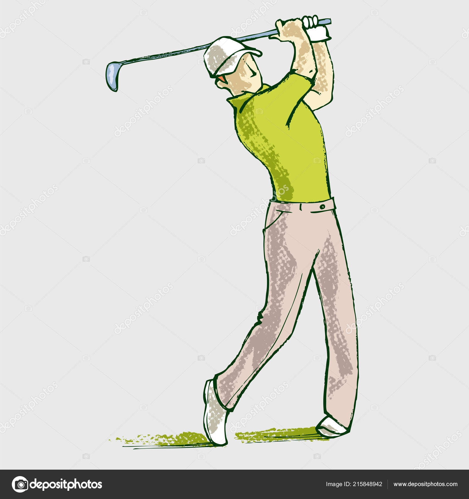 Golf Athlete Swinging Hand Drawing Illustration Golf Swing Golf Player Stock Vector Image By C Trattieritratti