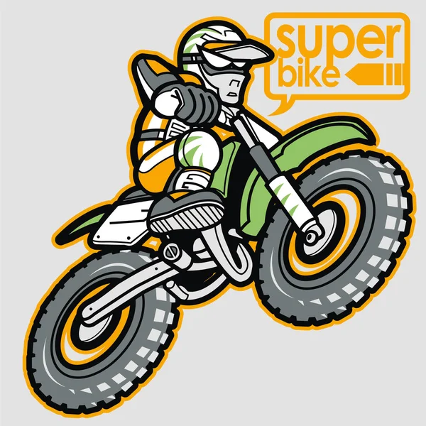 Vetor de ilustração de aventura de trilhas de motocross em fundo preto