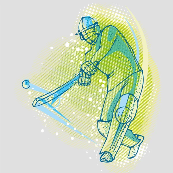 Cricket Speler Grafische Achtergrond Vector Afbeelding Illustratie Van Batsman Cricket — Stockvector