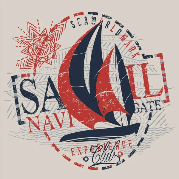 Grafické Logo Pro Námořní Sportovní Klub Námořní Koncepce — Stockový vektor