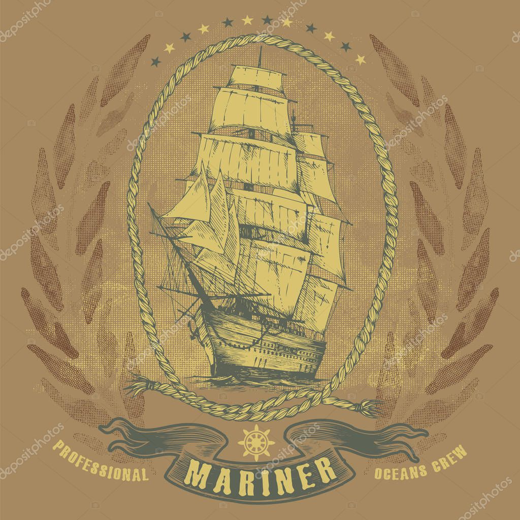 Marine department logo vector illustration