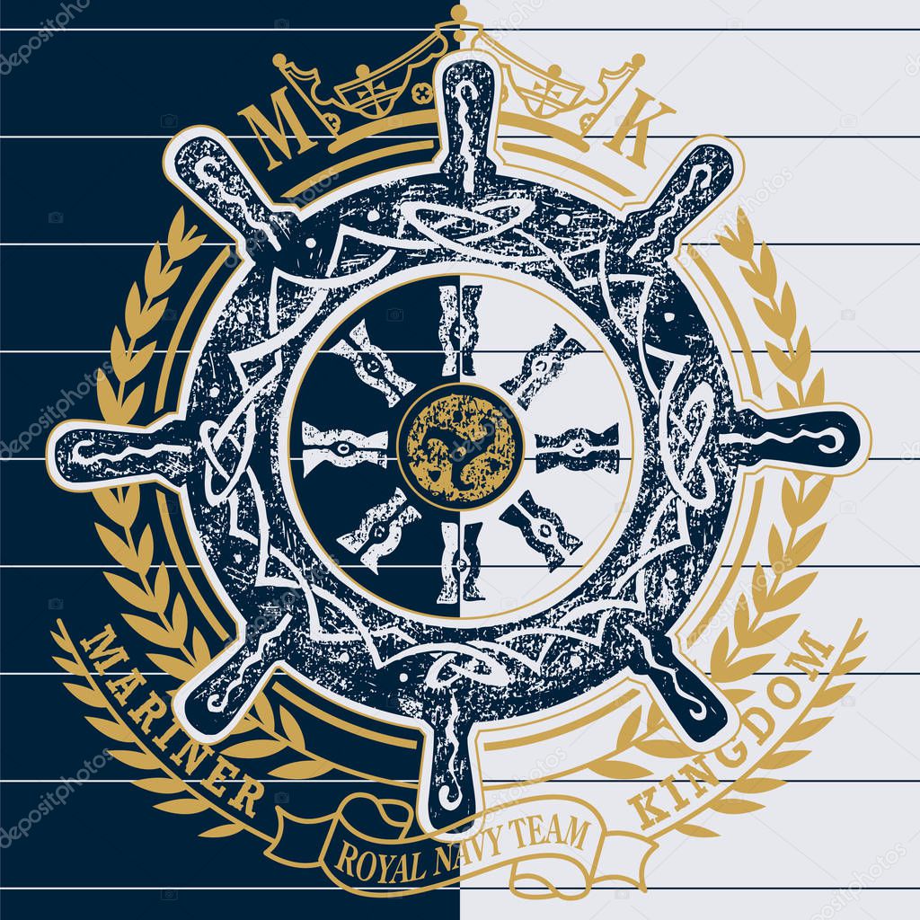 Graphic logo for nautical sport club, marine concept
