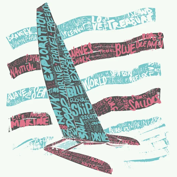 航海クラブベクトルイラストのためのロゴ マリンコンセプト — ストックベクタ