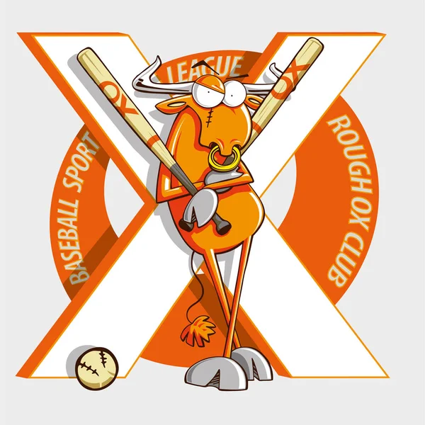 埃尔克棒球吉祥物在图形背景 — 图库矢量图片