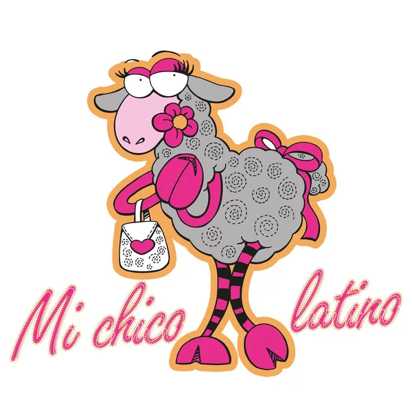 Schafe Die Meinen Chico Latino Verliebt Sind — Stockvektor