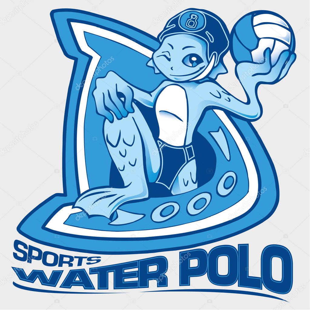 Triton water polo, vector illustration