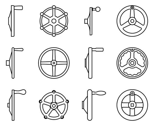 Handradsymbolsatz. Darstellung des Dünnlinienvektors — Stockvektor