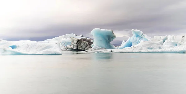 Blauwe Ijsbergen Jokulsarlon Glaciale Lagune Ijsland — Stockfoto