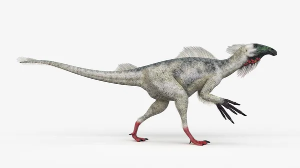 Beyaz Arka Plan Üzerinde Modellenmiş Beipiaosaurus Dinozor Çizimi — Stok fotoğraf