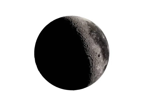 Illustration Numérique Lune Dans Ombre Sur Fond Blanc — Photo