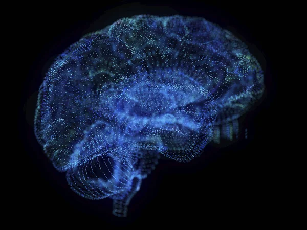 Иллюстрация Абстрактного Сплетения Мозга Черном Фоне — стоковое фото