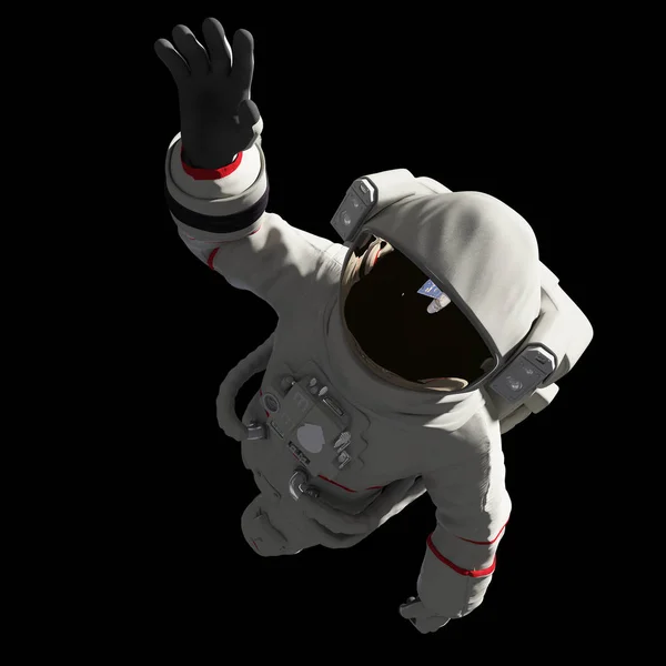 宇航员在太空中穿着白色太空服的插图 — 图库照片
