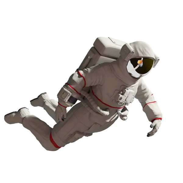 Ilustración Del Astronauta Traje Espacial Aislado Sobre Fondo Blanco — Foto de Stock