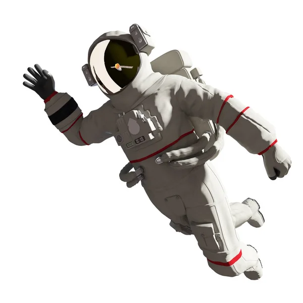 Illustration Astronaut Rymddräkt Isolerad Vit Bakgrund — Stockfoto