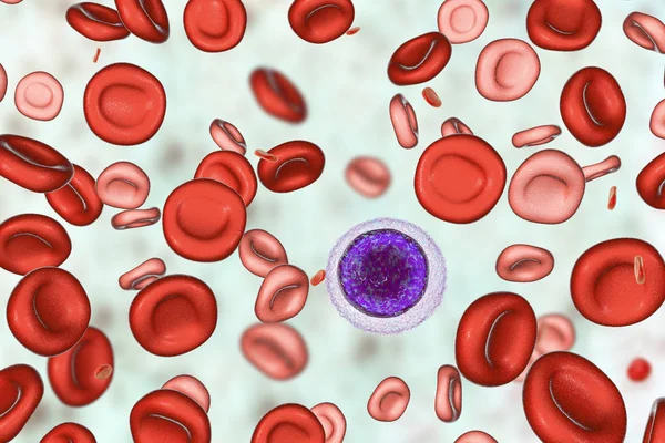 Ilustração Digital Glóbulos Vermelhos Hipocrômicos Microcíticos Enquanto Anemia Por Deficiência — Fotografia de Stock