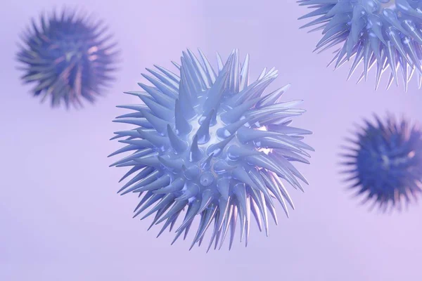 Abstrakcyjne Cząsteczki Wirusa Fioletowym Tle Ilustracja Cyfrowa — Zdjęcie stockowe