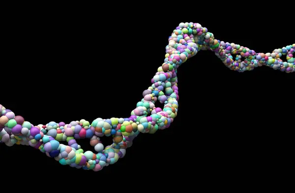 Filo Dna Sullo Sfondo Nero Illustrazione Digitale — Foto Stock