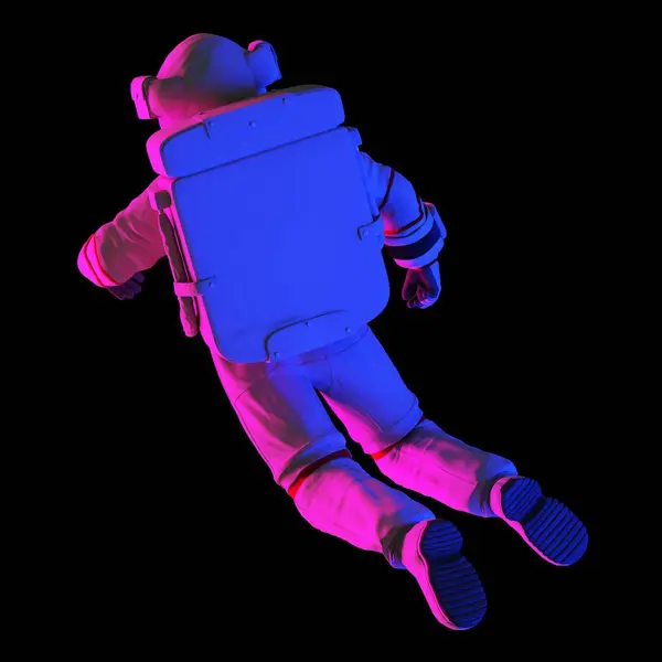 Астронавт Плавает Черном Фоне Компьютерная Иллюстрация — стоковое фото